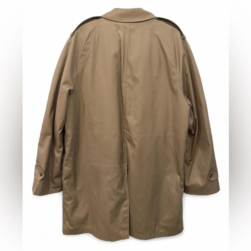 Men's London‎ Fog Trench Coat Khaki Tan Size 44 Large Removable Liner Quilted